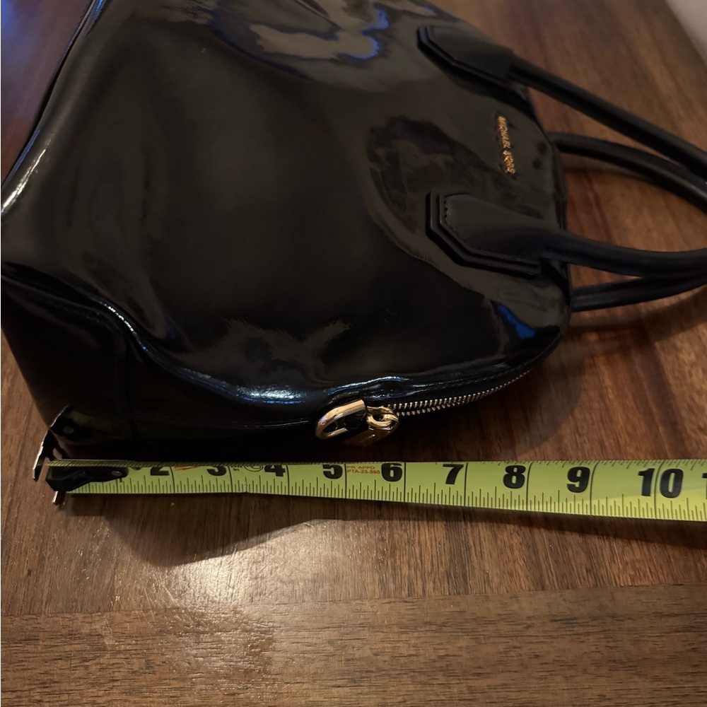 Michael Kors Glossy Black Patent Satchel with Gold Hardware - Picture 8 of 10